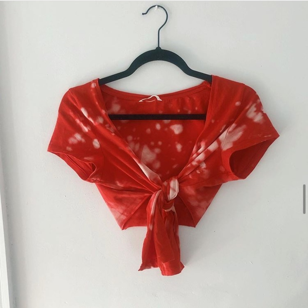 Tie dye red crop top